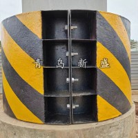鐵跨公立交橋墩臺(tái)防撞保護(hù)裝置 公路橋墩黑黃相間醒目提示